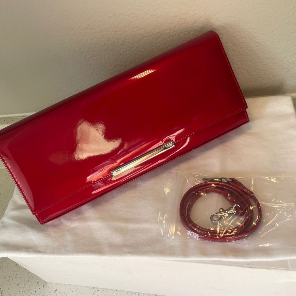 Stuart Weitzman Glossy Red Clutch